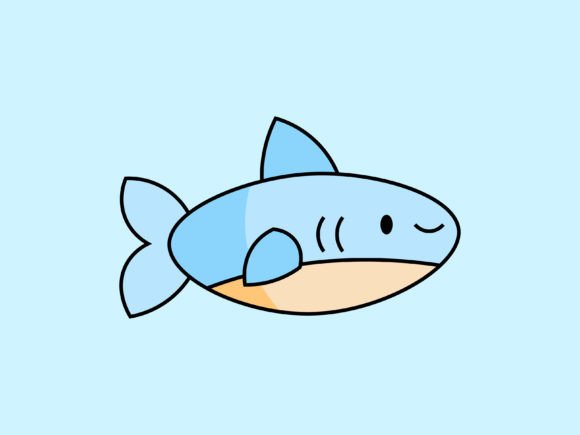 Adorable Kawaii Animal Shark Icon for Creative Projects