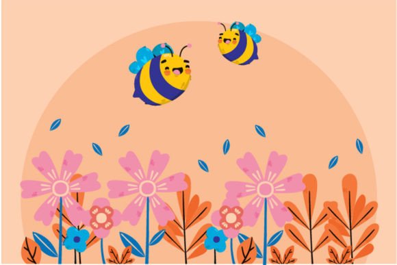 Bee Animal Background Illustration: A Sweet Design Asset