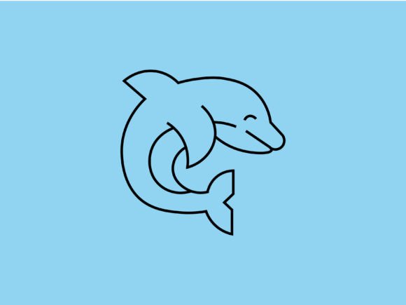 Charming Kawaii Sea Animal Dolphin Line Background for Designers