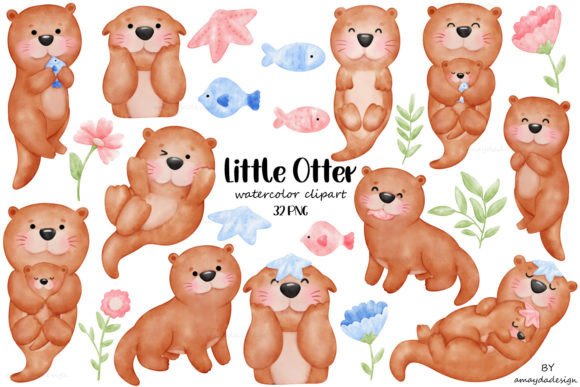 Charming Otters Watercolor Clipart: A Designer's Guide
