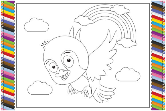 Coloring Bird Animal Cartoon for Kids: A Playful Design Asset