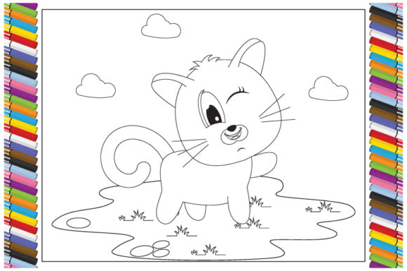 Coloring Cat Animal Cartoon for Kids: A Playful Asset for Creators