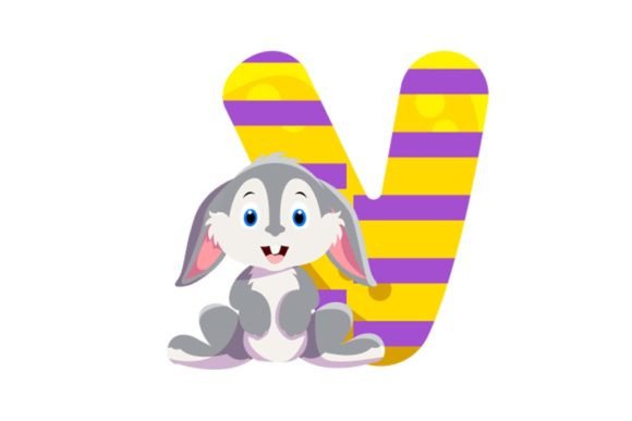 Cute Animal Icons Alphabet V Cliparts: Your Go-To Design Asset