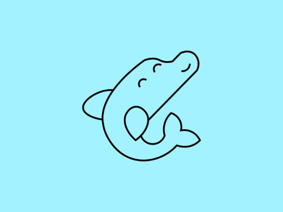 Kawaii Animal Dolphin Line Background: A Playful Design Asset