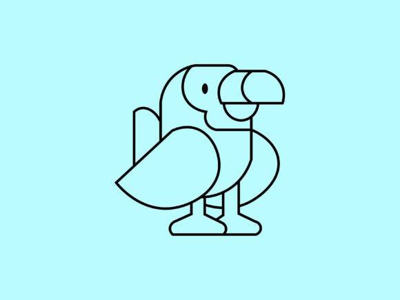 Kawaii Animal Toucan Line Background: A Versatile Asset for Modern Design