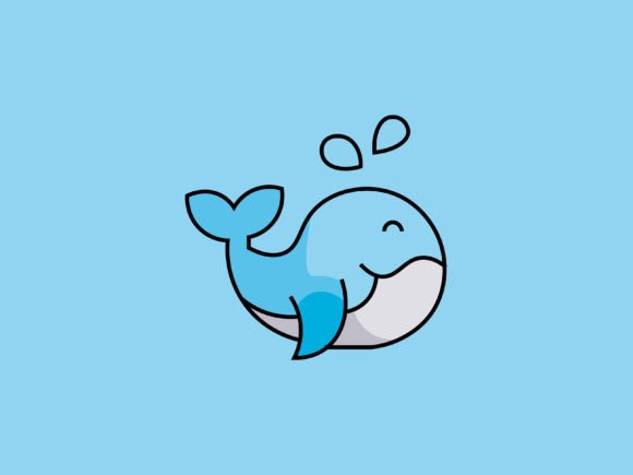 Kawaii Sea Animal Whale Icon: A Playful Design Asset for All