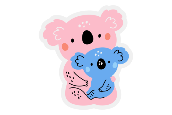 Koala Mom and Kid: A Parent Animal Cute Dr for Designers