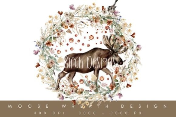Moose Wreath Forest Animal Design: A Watercolor Gem for Your Projects