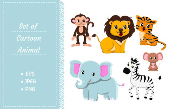 Set of Cartoon Animal Vector: A Designer's Best Friend